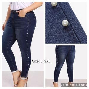 Jeans with pearl. Stretch